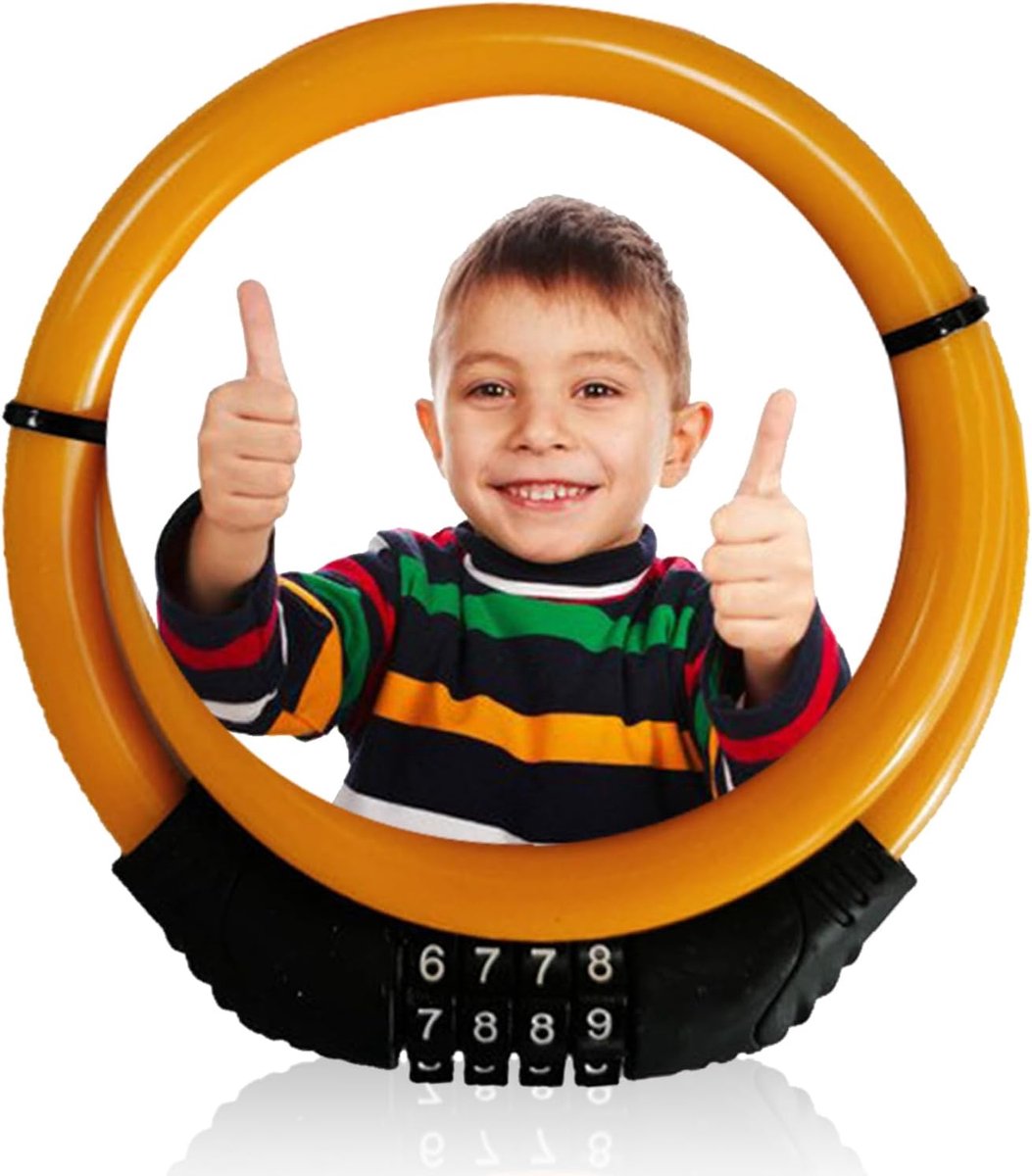 SnelShoppen - Fietsslot Kinderen, 12x660mm Kabelslot, Hoge Veiligheid Combinatieslot, 4-cijferige Code, Roestvrij Staal, Scooter Beveiliging, Kinderen