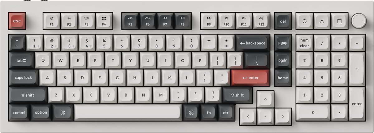 Keychron Q5 Ultra - Mechanisch Toetsenbord - Draadloos - US Qwerty - 96% - Bruine Switch - Wit