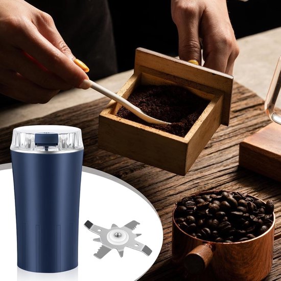 Koffiemolen en Specerijenmaler, 300 W, Roestvrijstalen Messen, BPA-vrij, Inclusief Schoonmaakborstel, Automatische Molen voor Koffie, Specerijen, Kruiden en Noten — afbeelding 3