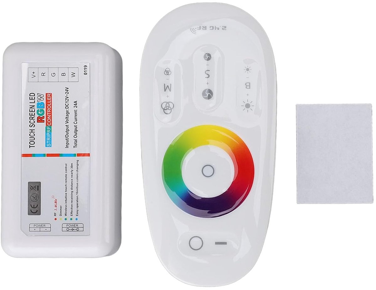 SnelShoppen - RF Controller 12V/24V LED Dimmer, Draadloos, Touchscreen, RGB LED Strips Dimmer voor Feestverlichting, Tuin, Keuken en Kids
