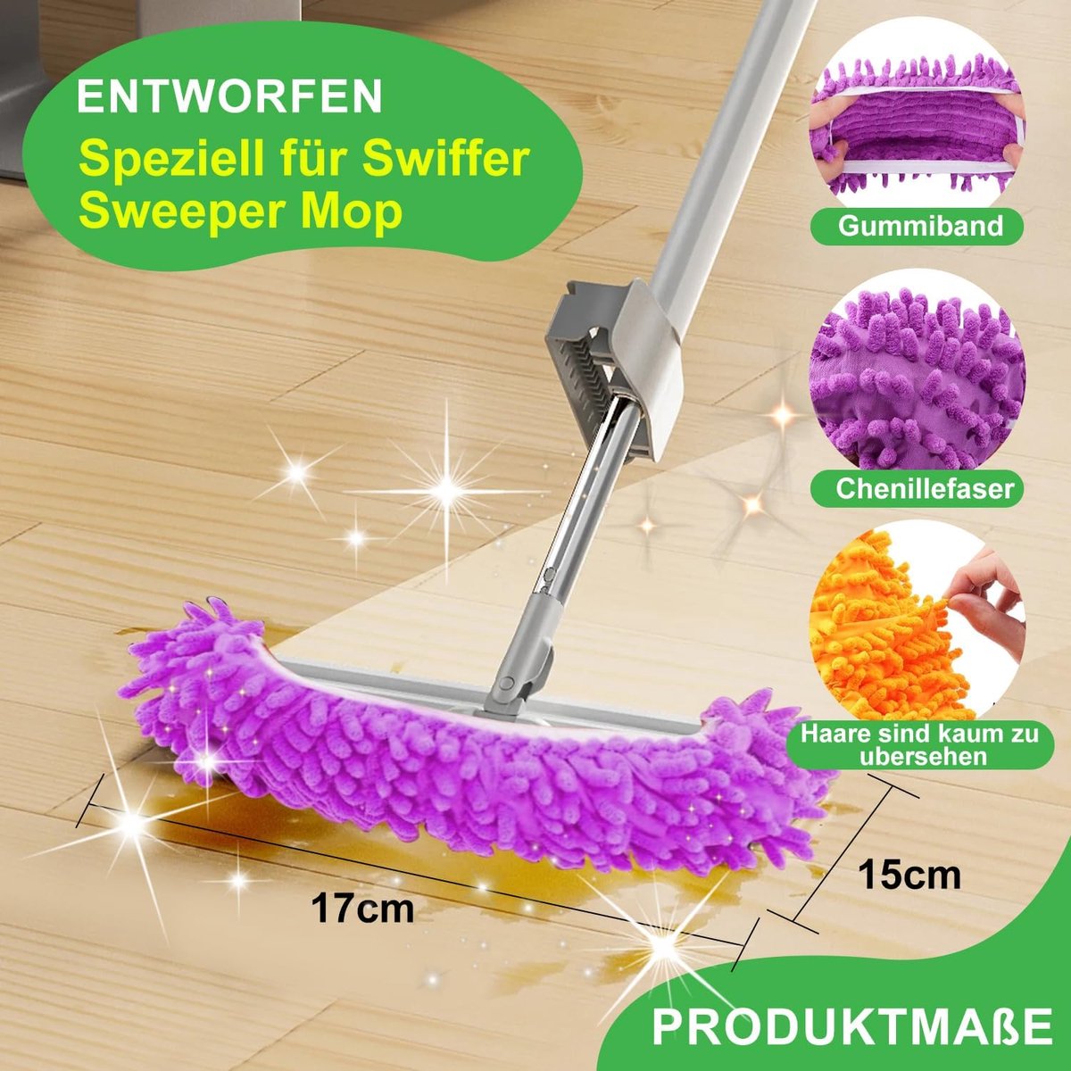 Thijox - 3 Paar Reinigingspantoffels, Multifunctionele Dweilschoenen, Afneembare Microvezel Schoenovertrekken voor Vloeren, Herbruikbare Pantoffels vo