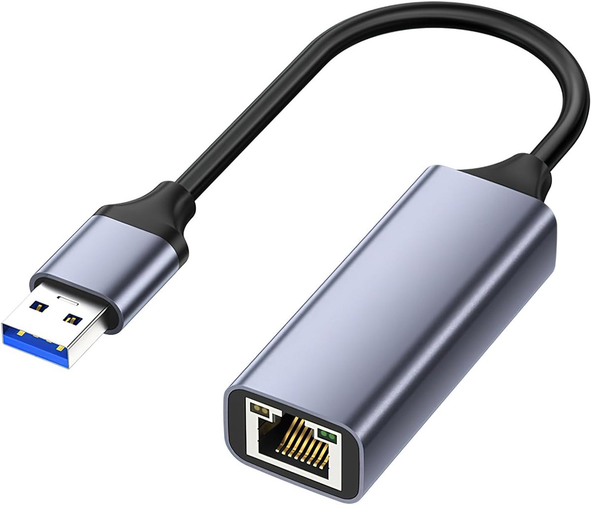 SnelShoppen - USB LAN 2.0 Ethernet Adapter, 1000 Mbps, USB naar RJ45 Gigabit Ethernet voor Laptop, PC, MacBook, Surface, Compatibel met Windows 11/10/