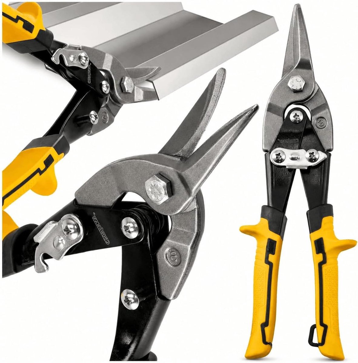Plaatschaar Recht - Metaalschaar Knipschaar - Metaal Knippen - Cr-V Staal - 250 mm - Grijs