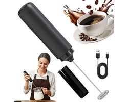Elektrische Melkopschuimers - Melkschuimer - 500mAh & 15-20s Snel Schuim - Roestvrijstalen Klopper - 6W Krachtige Motor - Lichtgewicht 155g - Voor Koffie, Cappuccino & Matcha