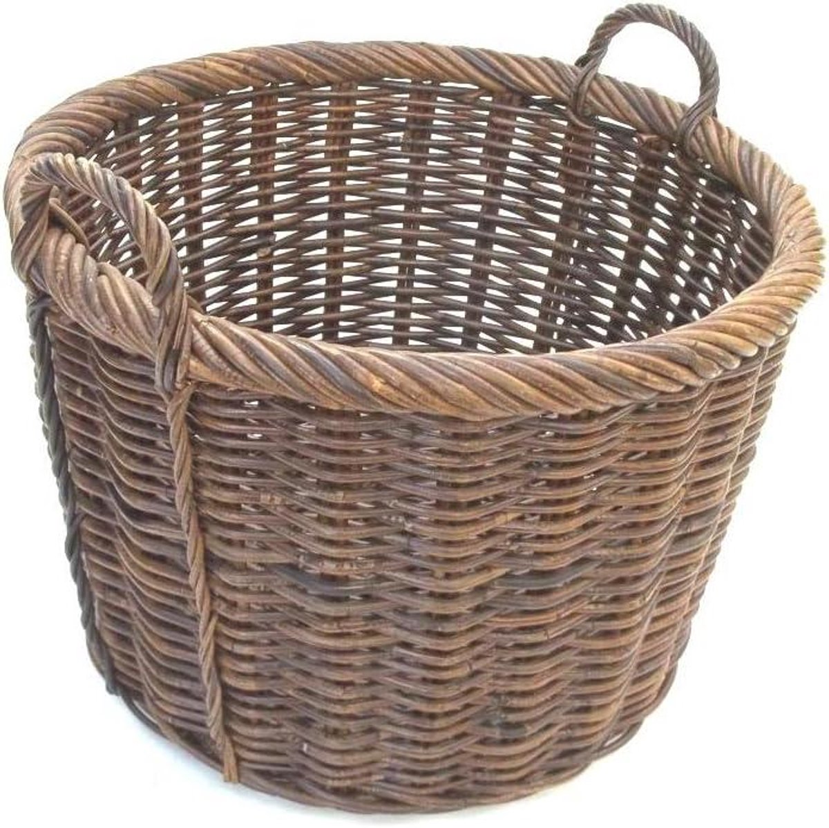 Houten Mand - Oogstmand Riet - Opslag Keuken - 100% Handgemaakt - 55x55x48 cm - Bruin