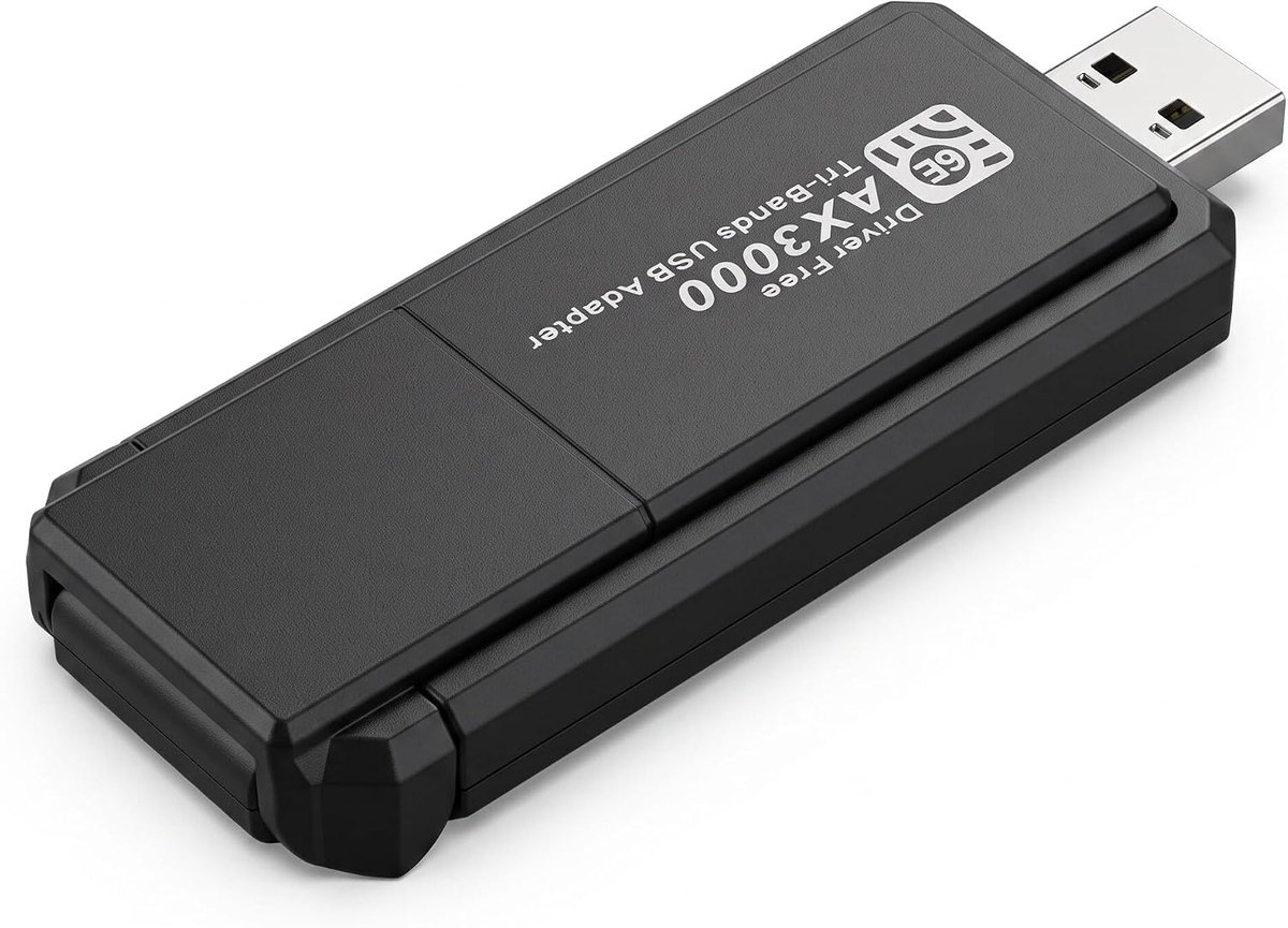 SnelShoppen - WiFi 6E USB Netwerkadapter 3000Mbps, Tri-band Draadloze Gigabit WiFi Kaart voor Desktop PC, USB3.0 Verbinding voor Snelle en Stabiele In