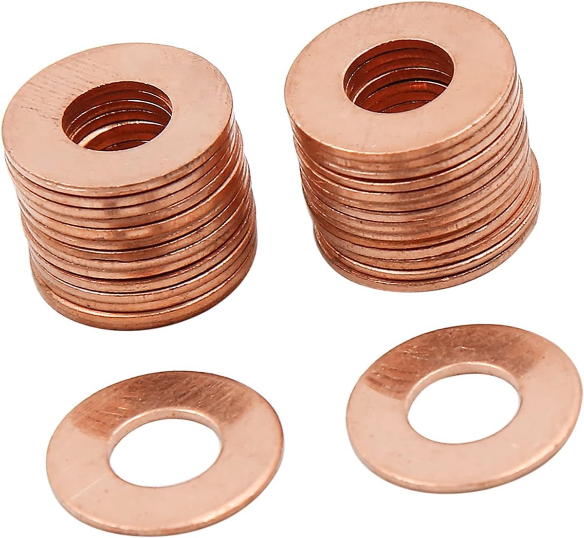 SnelShoppen - 30 Stuks Koper Platen Schijven Universele M8 x 18mm x 1mm Dichtingsringen voor Klussen, Tuin, Keuken en Meer