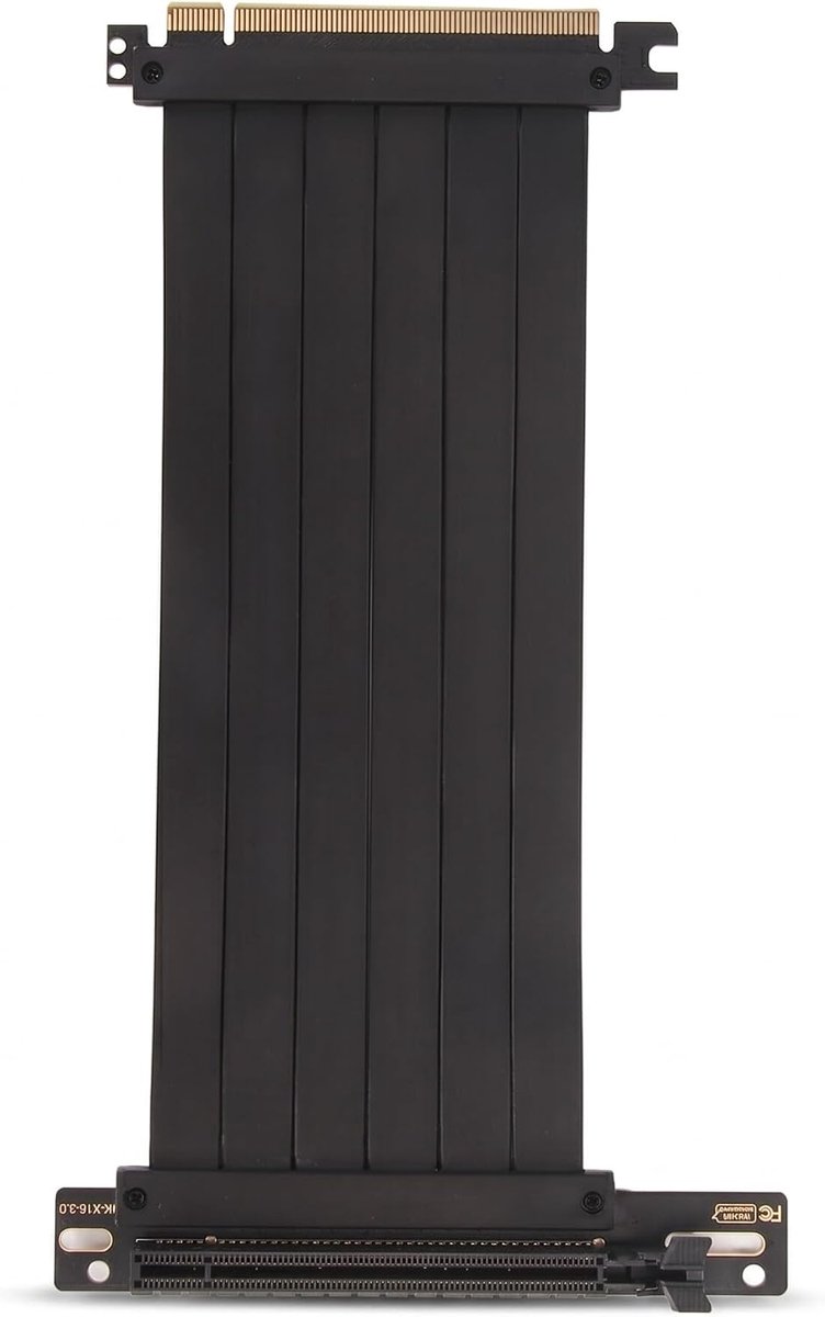 SnelShoppen - PCIE 3.0 x16 Hoge Snelheid Flexibele Extensie Kaart Adapter, Ondersteuning voor PCIE 4.0, Anti-Interferentie, 90 Graden Hoek, Zwart