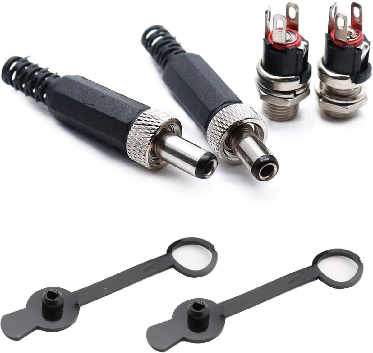 DC 12V Plug Male Female Set 5.5mm x 2.1mm - Waterdichte connectoren - Voor CCTV en videotoepassingen - ShopVlot