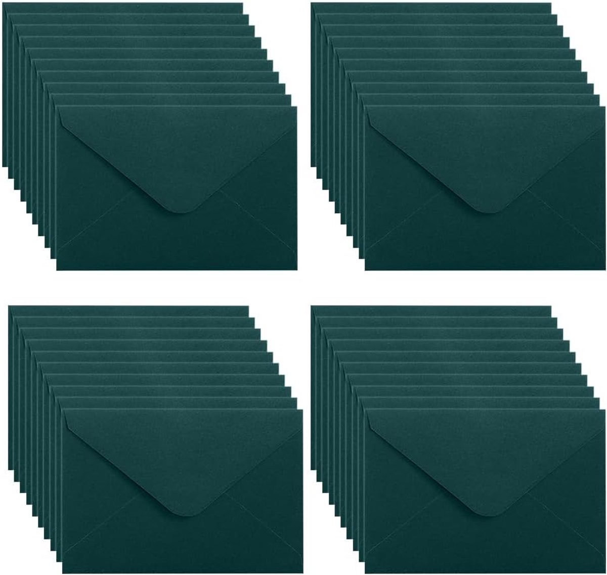 SnelShoppen - WYAN Mini Enveloppen - 40 Stuks 15x10 cm Donkergroen, Klassieke Flap Enveloppen voor Cadeaus, Wenskaarten, Bruiloften, Bedrijf, Uitnodig