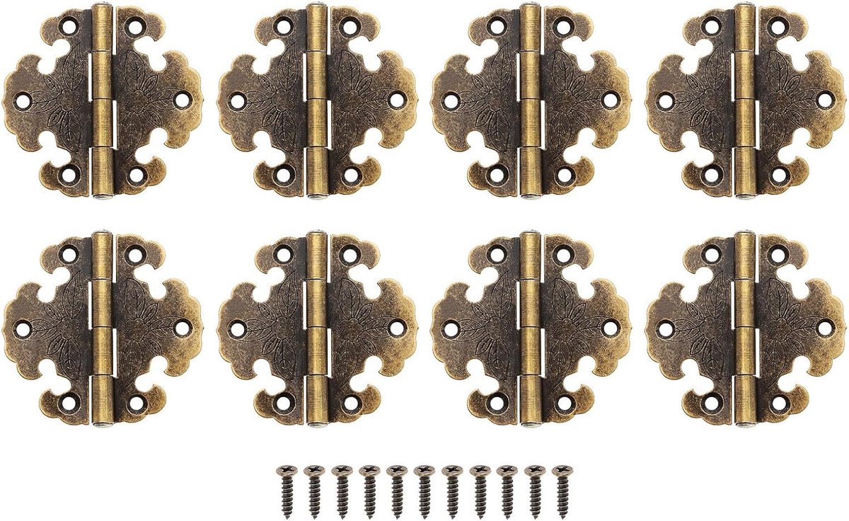 SnelShoppen - 8Pcs Vintage Mini Scharnieren Antiek Bronzen Decoratieve Hinge Retro Hengen voor Keuken, Kast, Meubels, Huishouden, 4cm