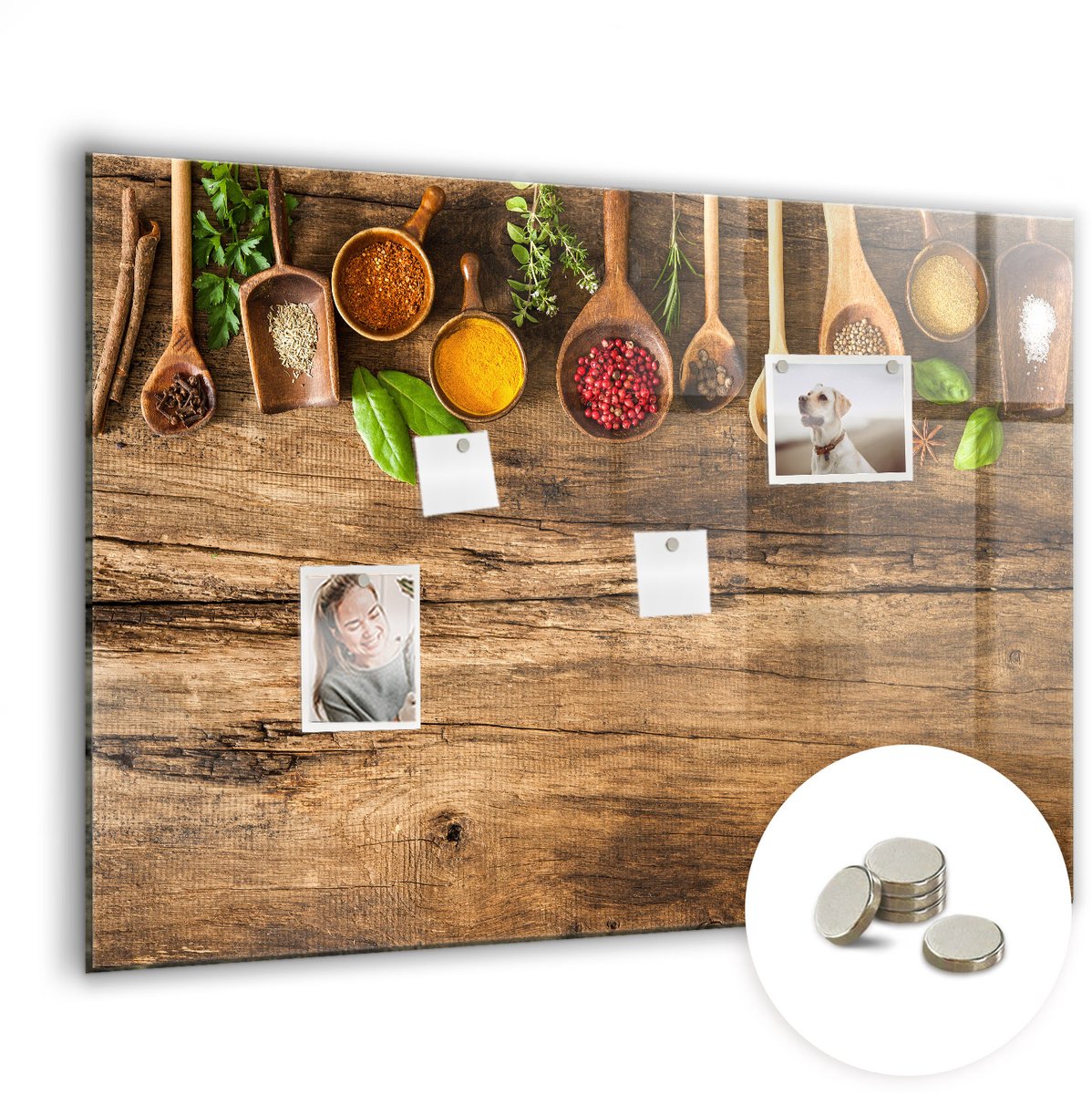 Coloray Glazen Magneetbord - Magnetisch Bord Het opschrift "huis" - 100x70 cm - Bruin Magneetbord - Magnetic Board - Wanddecoratie