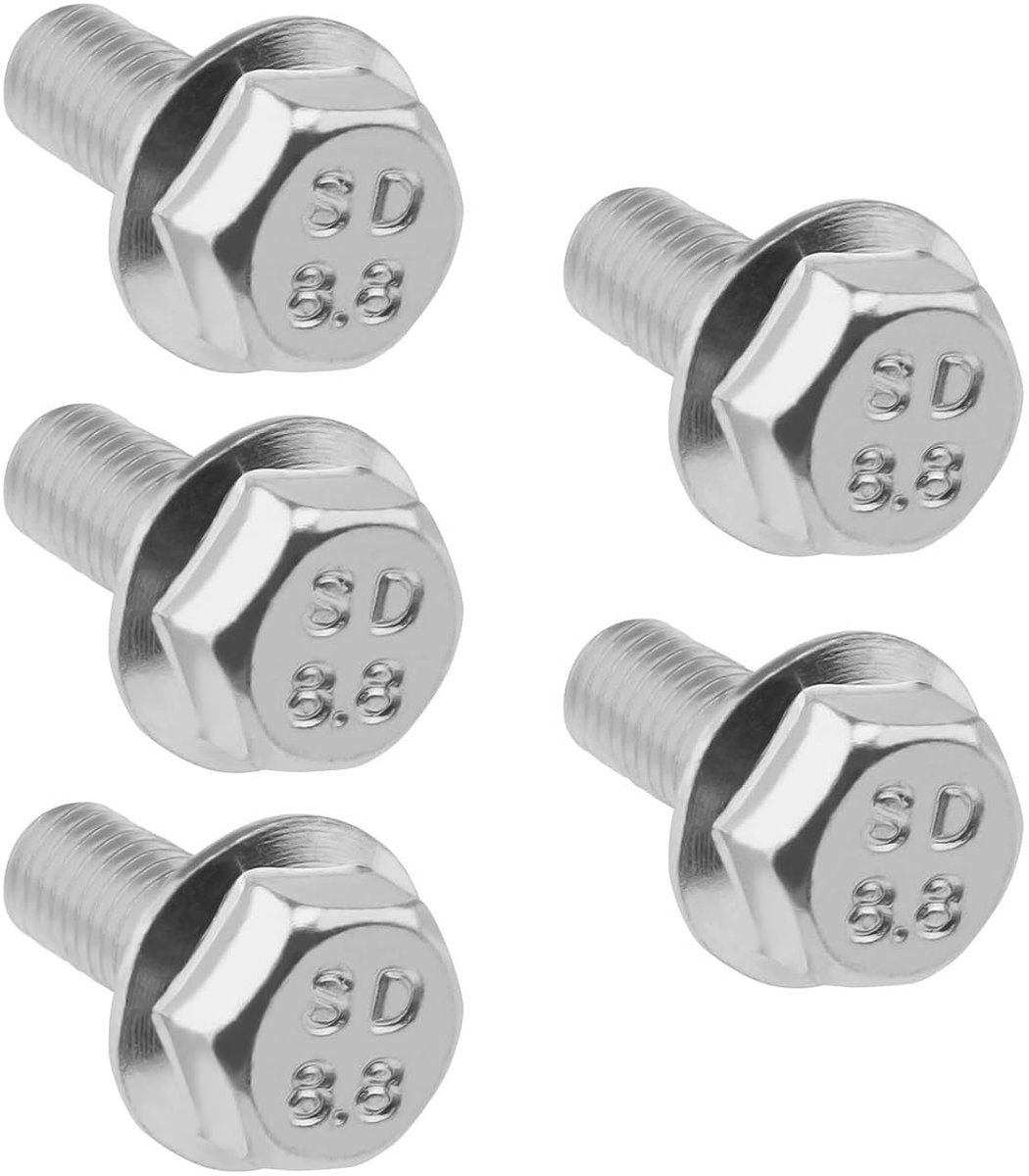 SnelShoppen - Pack van 5 Linkse Draad Schroeven M8 x 18mm Volledige Draad Hex Flens Schroeven voor Boormachines, Zilver