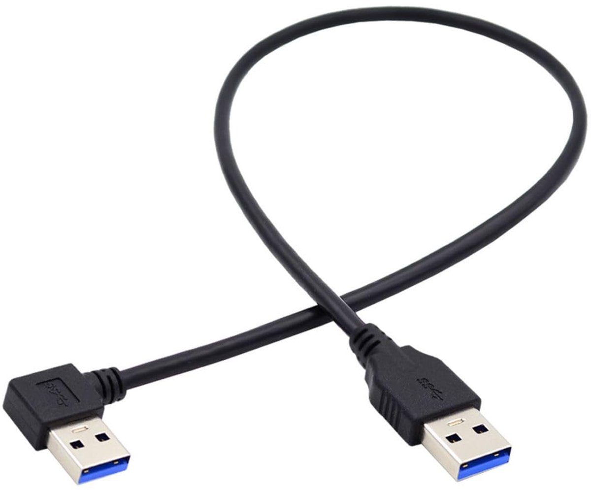 USB 3.0 Kabel 40 cm - Type A 90 Graad Links - Uitbreidingskabel - Hoge snelheid tot 4.8Gbps - ShopVlot