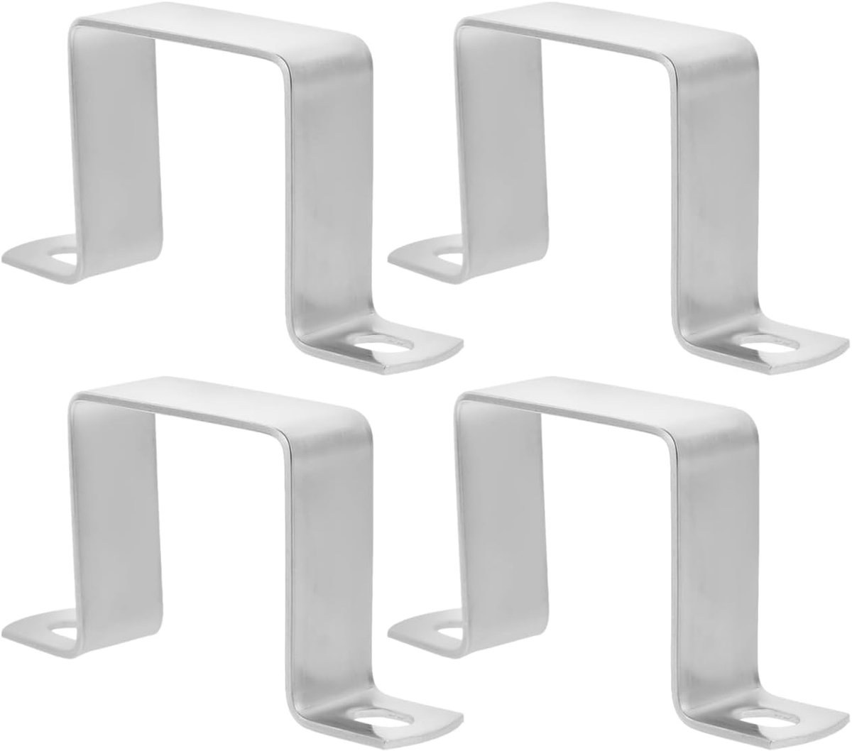 SnelShoppen - iplusmile Vierkante Buis Klemmen, 4 Stuks, RVS Buisbeugel, U-vormige Buis Klemmen, 6 x 2 mm, Montagebeugel voor Binnen en Buiten