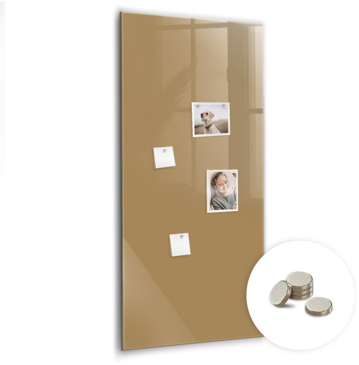 Coloray Glazen Magneetbord - Magnetisch Bord - 60x120 cm - Beige Magneetbord - Magnetic Board - Wanddecoratie