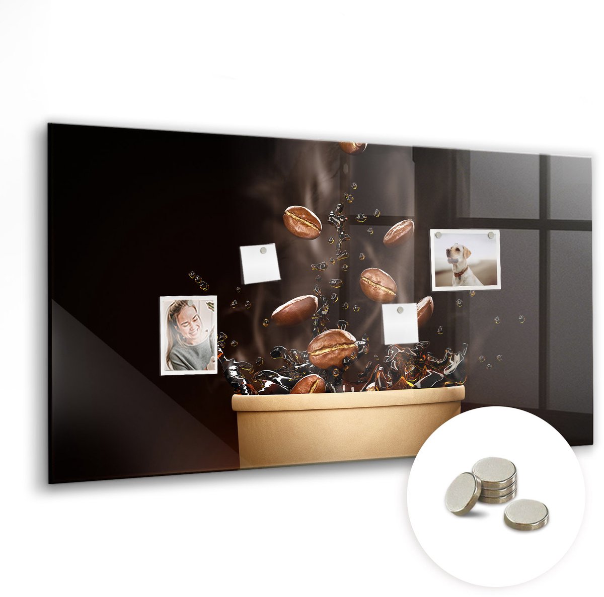 Coloray Glazen Magneetbord - Magnetisch Bord Specerijenabstractie - 120x60 cm - Bruin Magneetbord - Magnetic Board - Keuken Decoratie