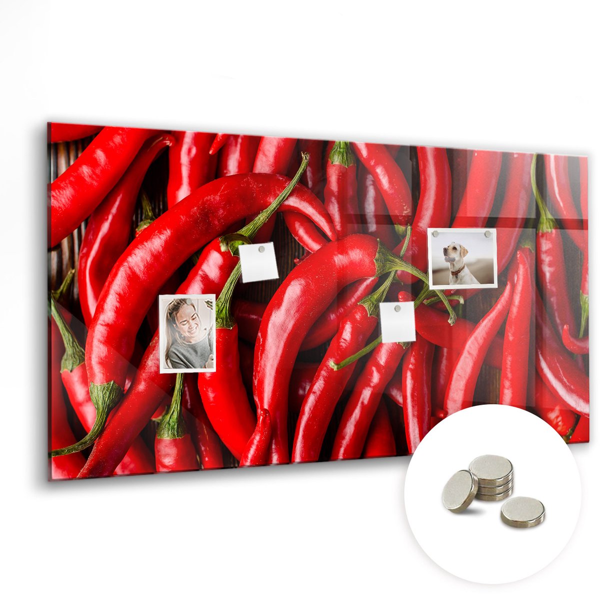 Coloray Glazen Magneetbord - Magnetisch Bord Warme koffie - 120x60 cm - Rood Magneetbord - Magnetic Board - Keuken Decoratie