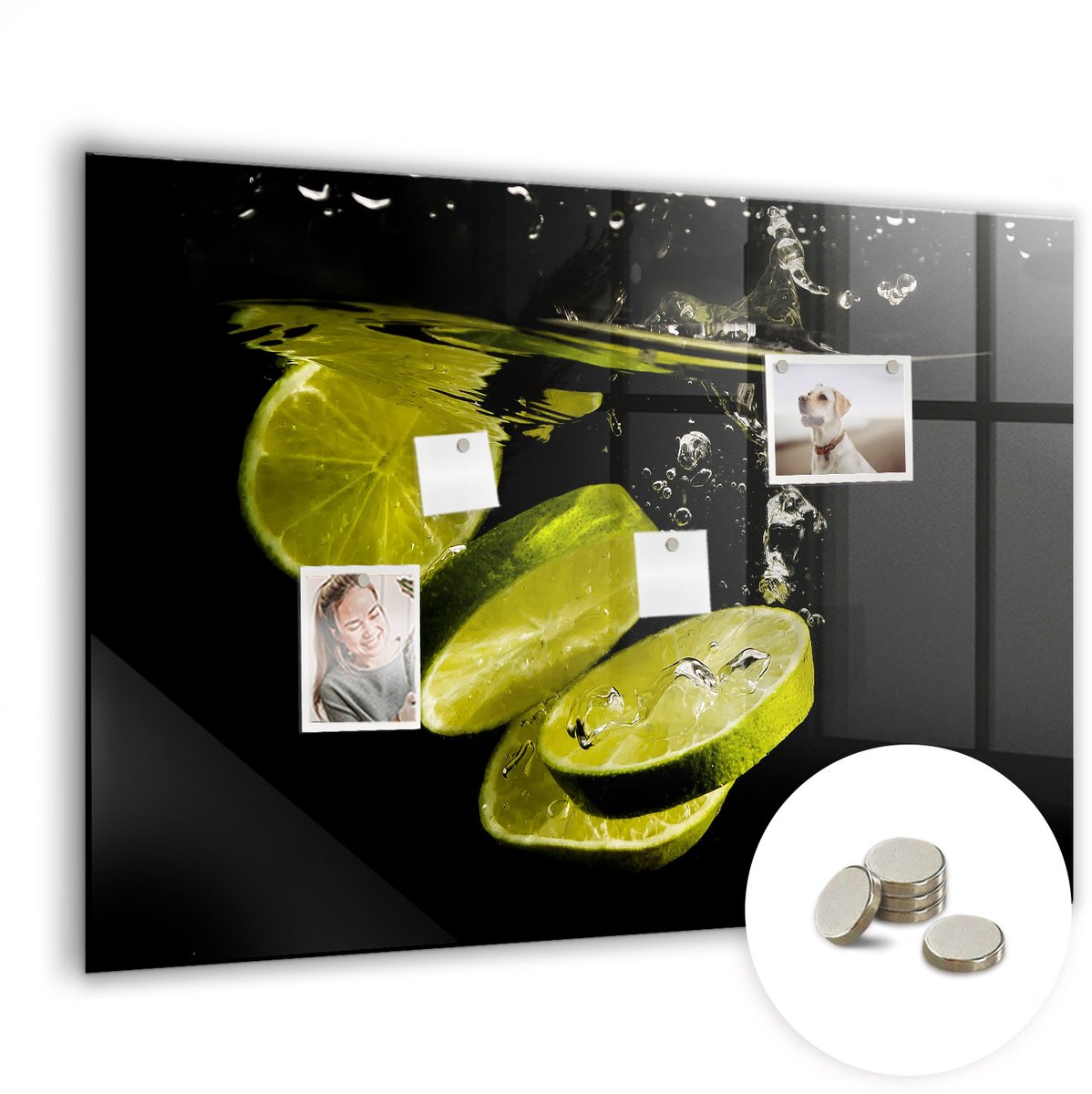 Coloray Glazen Magneetbord - Magnetisch Bord Groene paprika - 100x70 cm - Groente Magneetbord - Magnetic Board - Keuken Decoratie