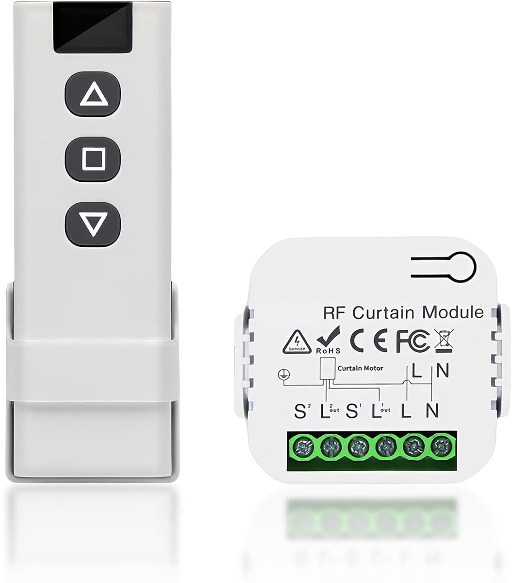 Sporgo Wireless Shutter Control Kit – 2.4GHz Radio Switch with RF Remote Control and Blind Receiver Module - ShopVlot