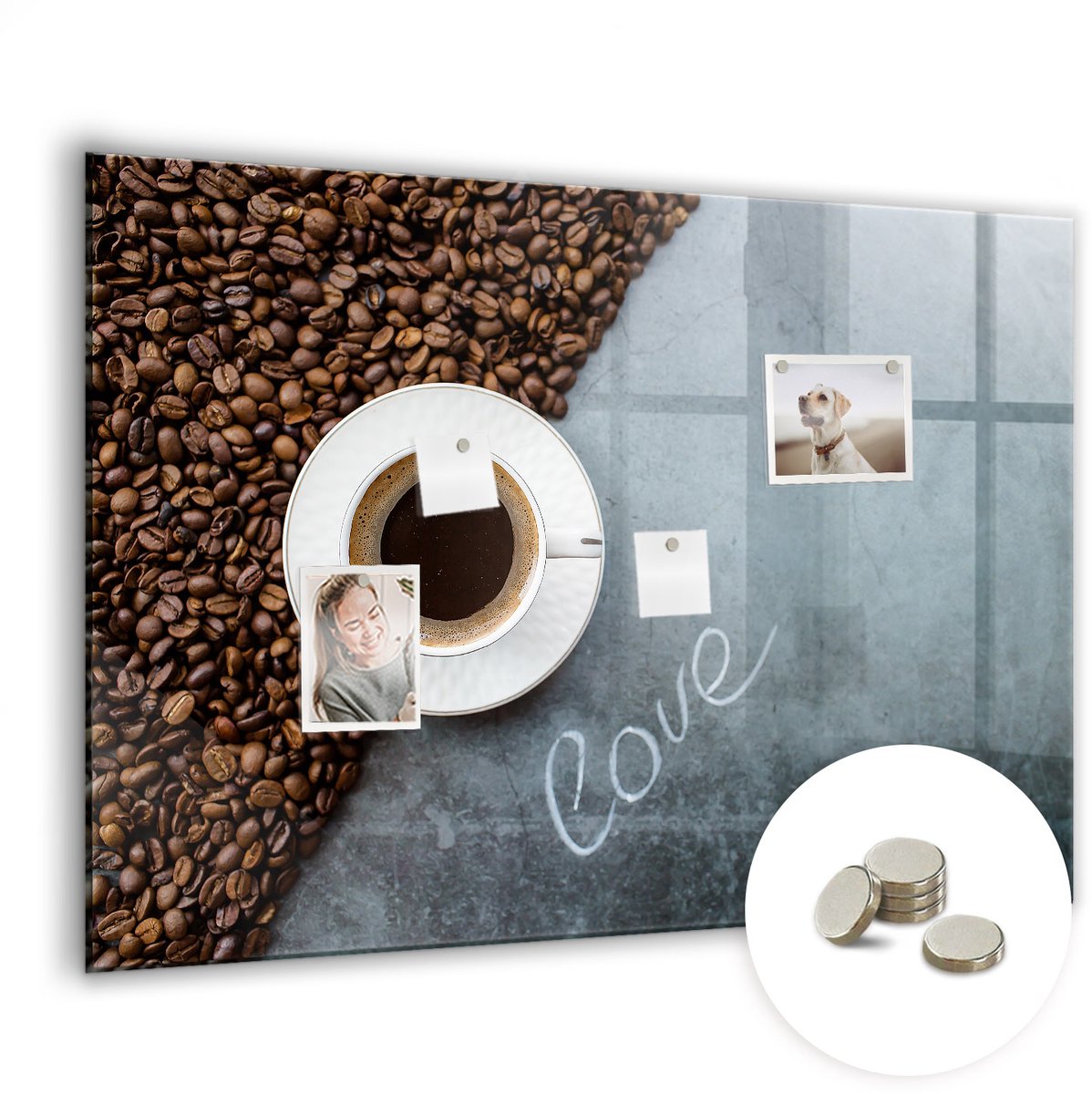 Coloray Glazen Magneetbord - Magnetisch Bord Honingraat - 100x70 cm - Veelkleurig Magneetbord - Magnetic Board - Keuken Decoratie