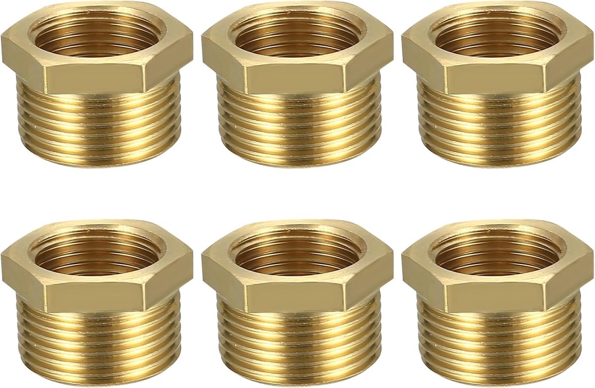6pcs Reducer 3/4 Male 1/2 Female, Adapter 1/2 Inch To 3/4 Inch BSP Brass Thread, Reduction 26.4mm To 18.6mm For - ShopVlot