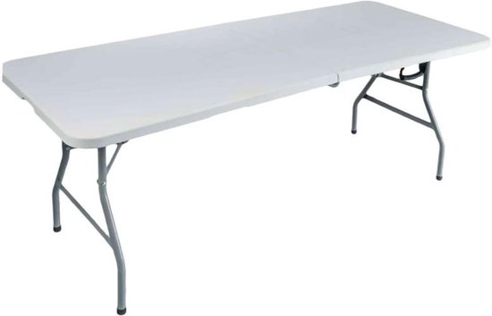 Klaptafel Rechthoekig - Feesttafel Buiten - Grote Bijeenkomsten - Stevig Stalen Frame - 239 cm Lang - Lichtgrijs — afbeelding 3