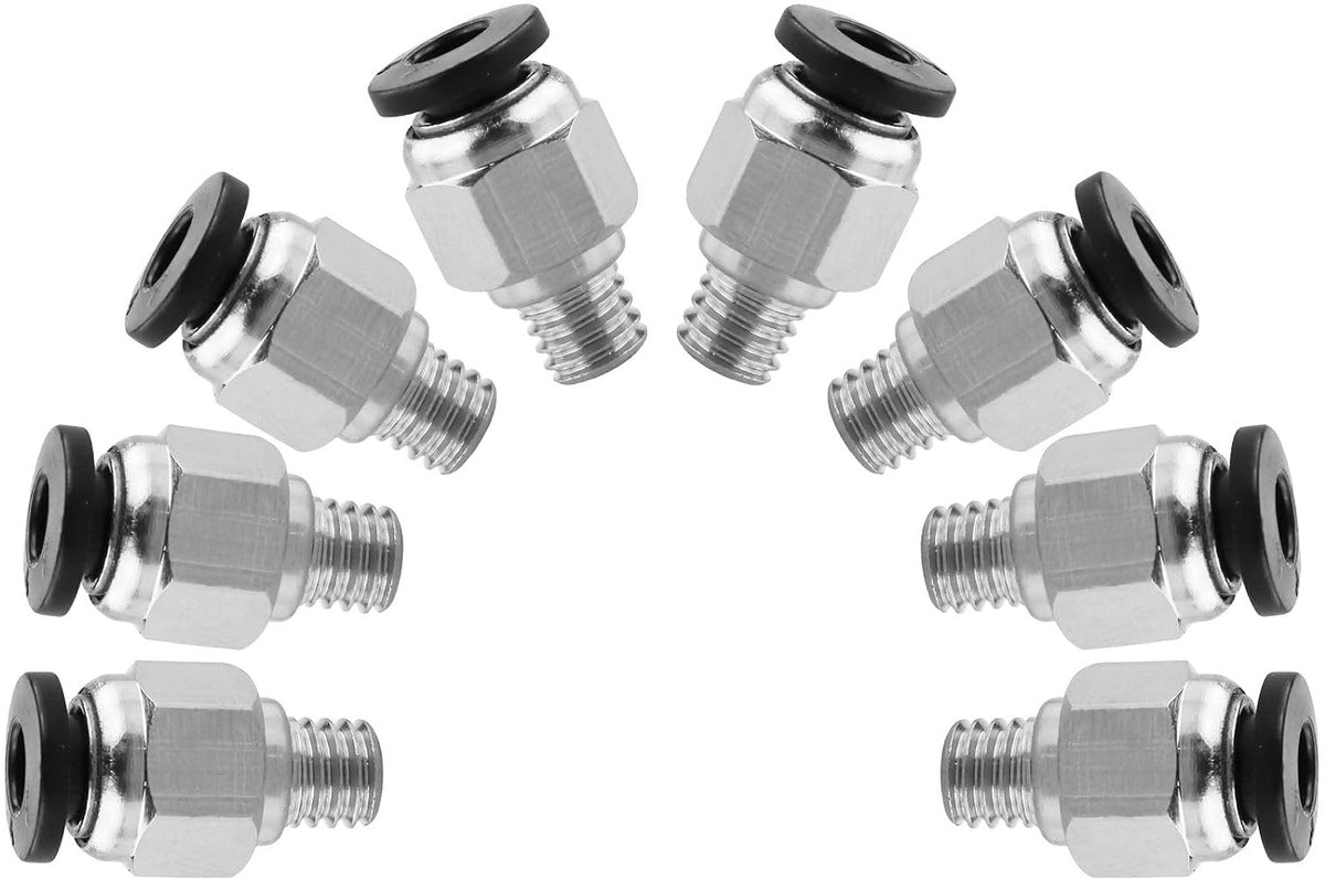 SnelShoppen - PC4-M6 Plug, PC4-M6 Connector, Pneumatische Jack en Connector, Rechtdoor Pneumatische PC4 M6 Plug, Snelle Connector voor 3D Printers, Ve