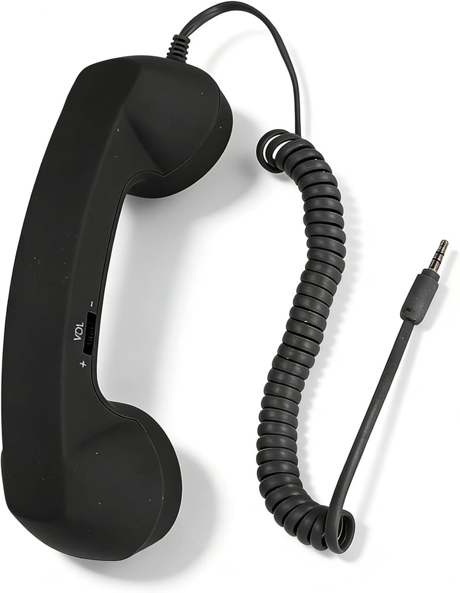 SnelShoppen - Retro 3.5mm Telefoonhoorn, Stralingsbestendige Mobiele Telefoon Ontvanger met Microfoon en Luidspreker, Vintage Telefoonhoorn voor Smart