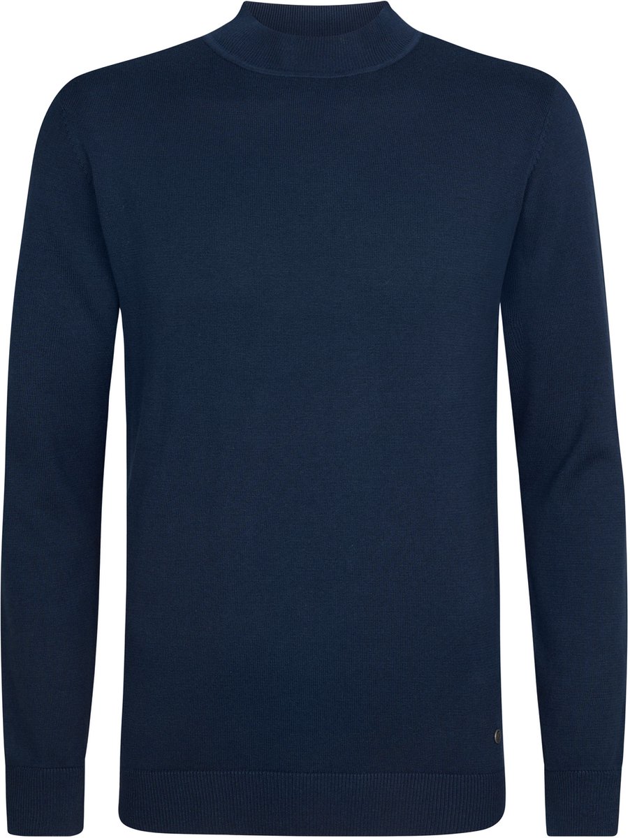 Petrol Industries - Heren Fijngebreide coltrui Elmont - Blauw - Maat M
