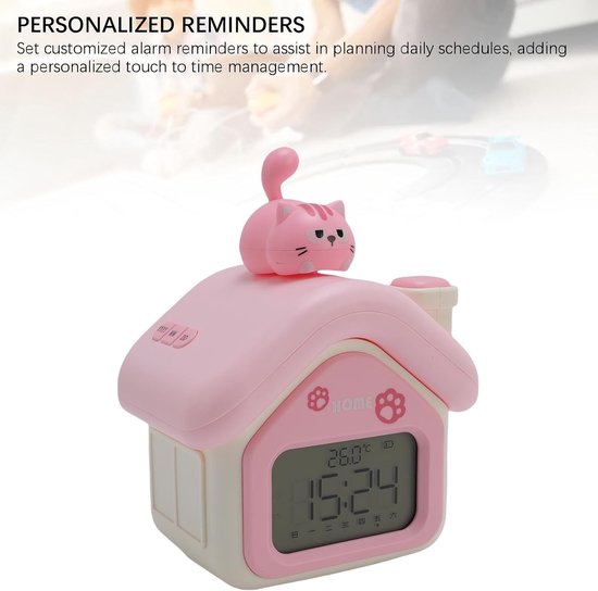 Kinderwekker Tijdmanager - Nachtlampje Timer - Kind Ontwaken - APP-afstandsbediening - 127 x 95 x 148 mm - Rozeachtig — afbeelding 4