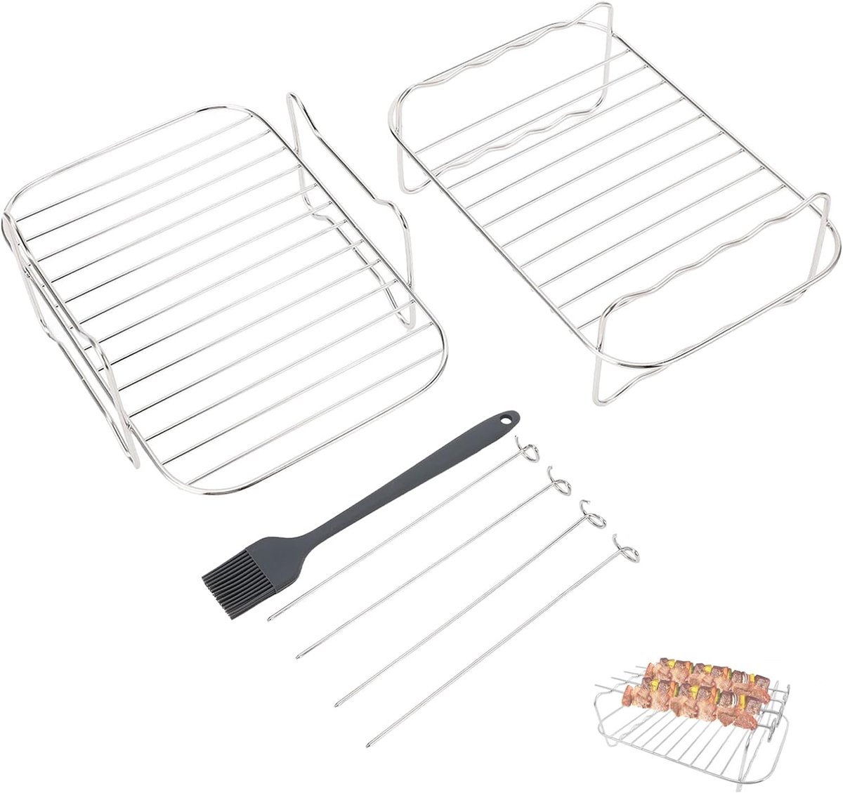 SnelShoppen - RVS Grill Rack voor Dehydrator, Multilaags Toast Rek, Geschikt voor Ningjia Food DZ201 401, Perfect voor Brood, Pizza, Pies en Gegrilde