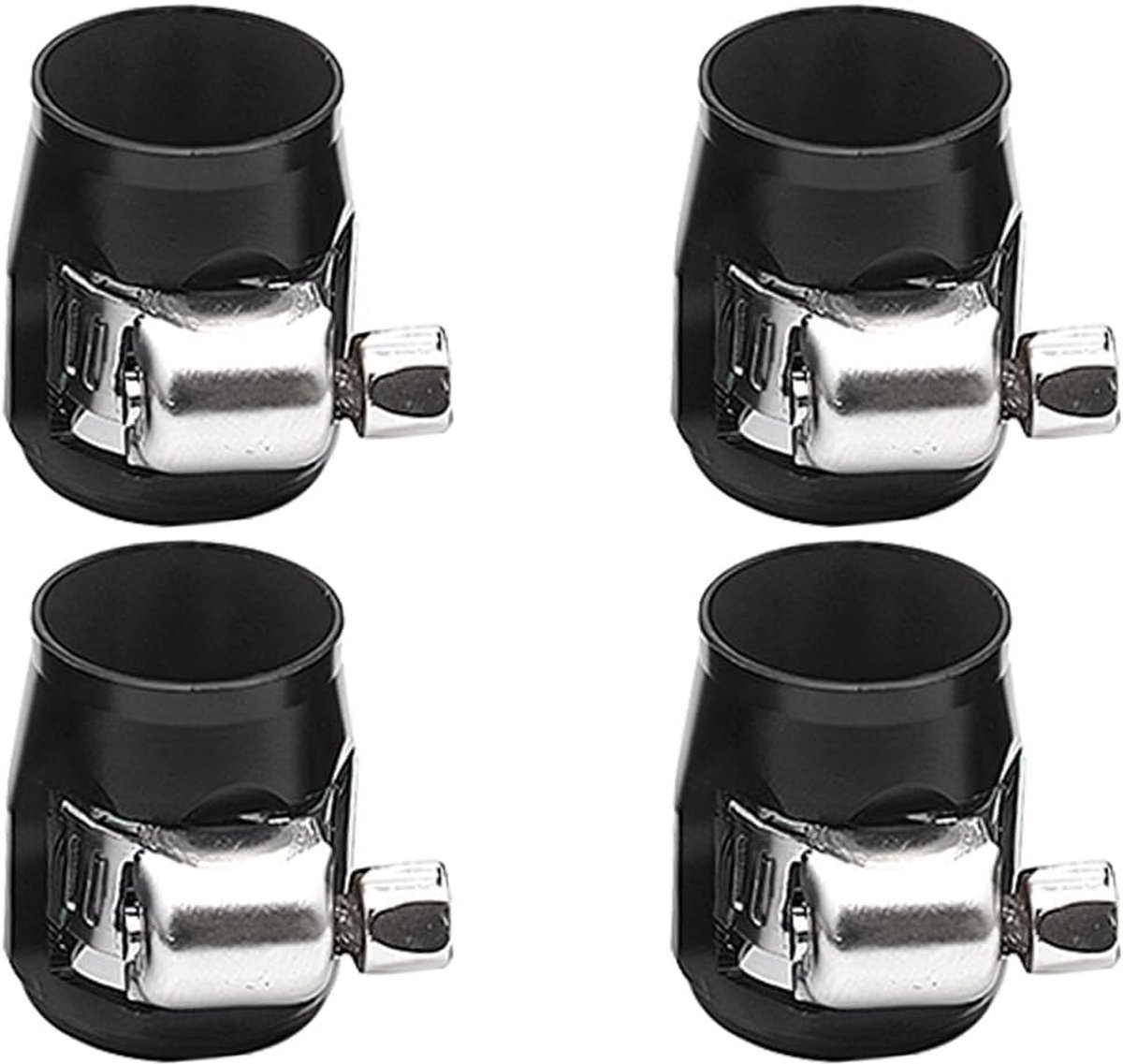 SnelShoppen - 4 Flexibele Rubber Slangklemmen met Schroefadapter, Slangadapter voor Auto Slang, AN6, Zeskant, Voor Slang, Auto, Brandstof, Waterleidin