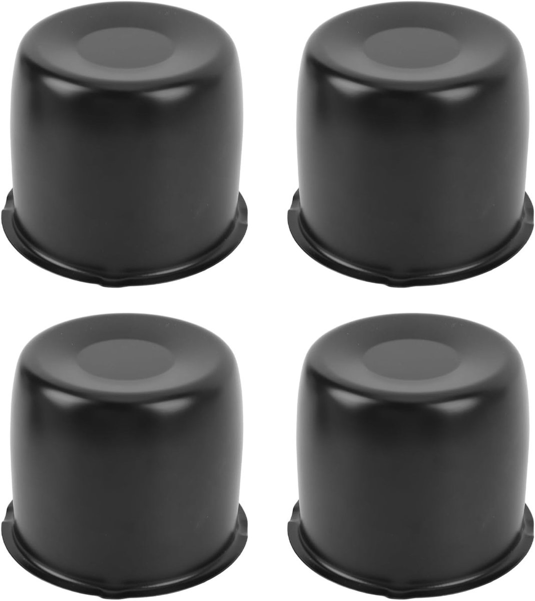 SnelShoppen - 4 Stuks 4.25 Inch Wielnaafdeksels Geschikt voor 4.25 Middel Bore Vrachtwagen, Trailer, Campers, SUV Velgen, Carbon Staal, Mat Zwart, Ope