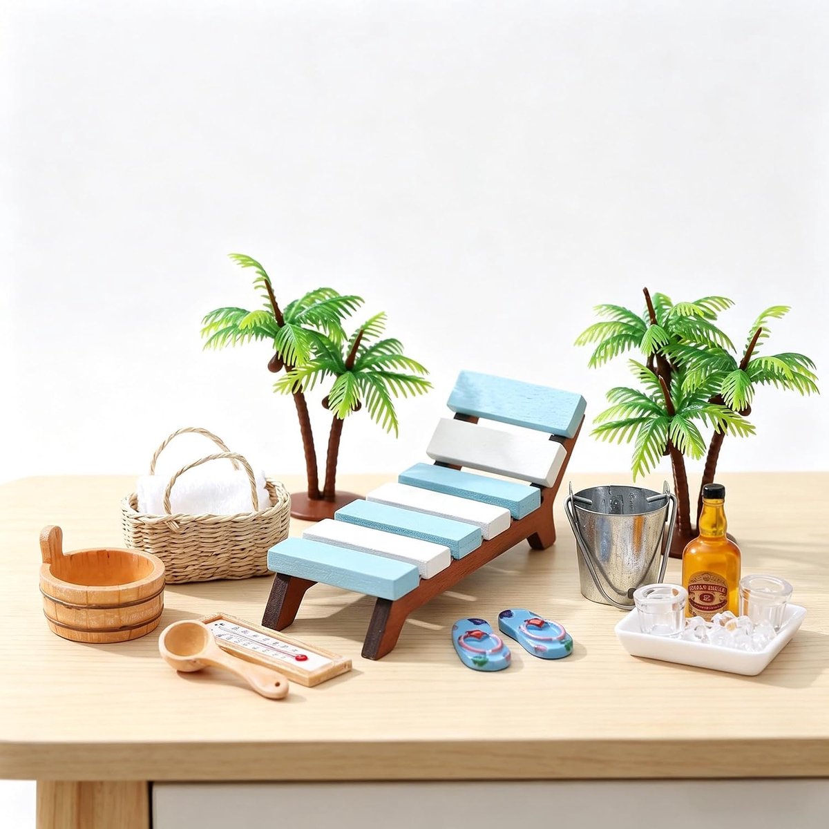 SnelShoppen - Sauna Kabouter Accessoires Set - Schattige Tuin Decoratie voor Wellness, Ontspanning en Saunabezoek - 5-delige Set in Kleurrijk Design