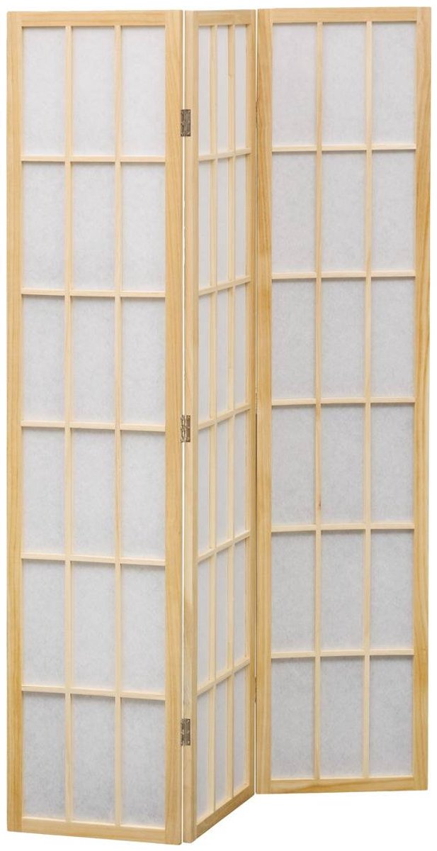 Paravent Sandai 112,5x170cm blanc et bois
