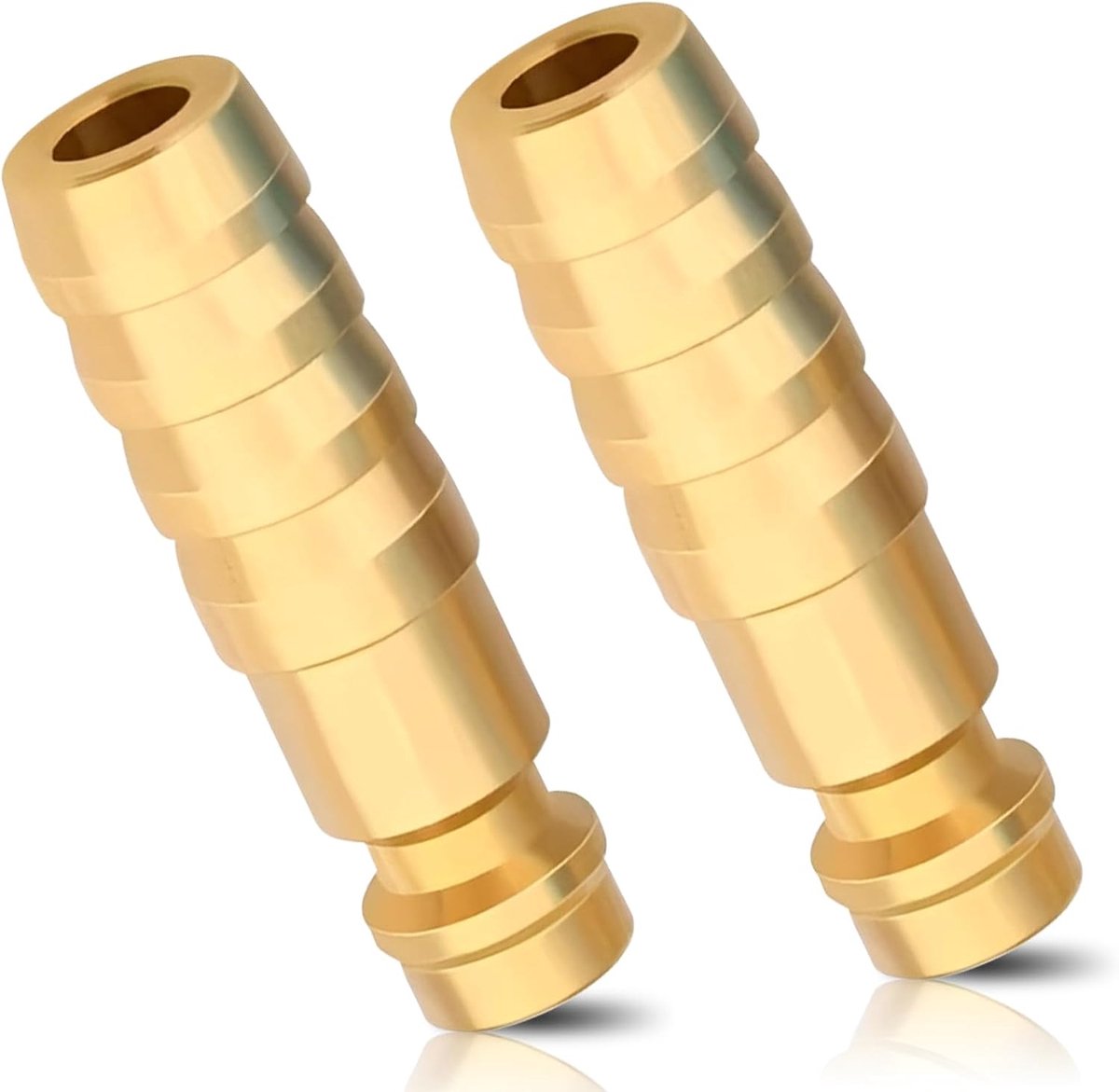 SnelShoppen - 6 mm Messing Perslucht Snelkoppeling - 2 Stuks - Duurzame Aansluitbus voor Lucht- en Gassystemen - Hoge Kwaliteit - Eenvoudig in Gebruik