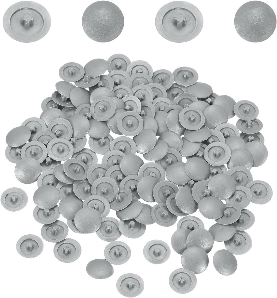 SnelShoppen - 108 Stuks Schuifkappen, 12mm Plastic Snap-in Caps voor Phillips Schroeven, Decoratieve Kappen voor Schroeven met Diameter 7-14mm, Donker