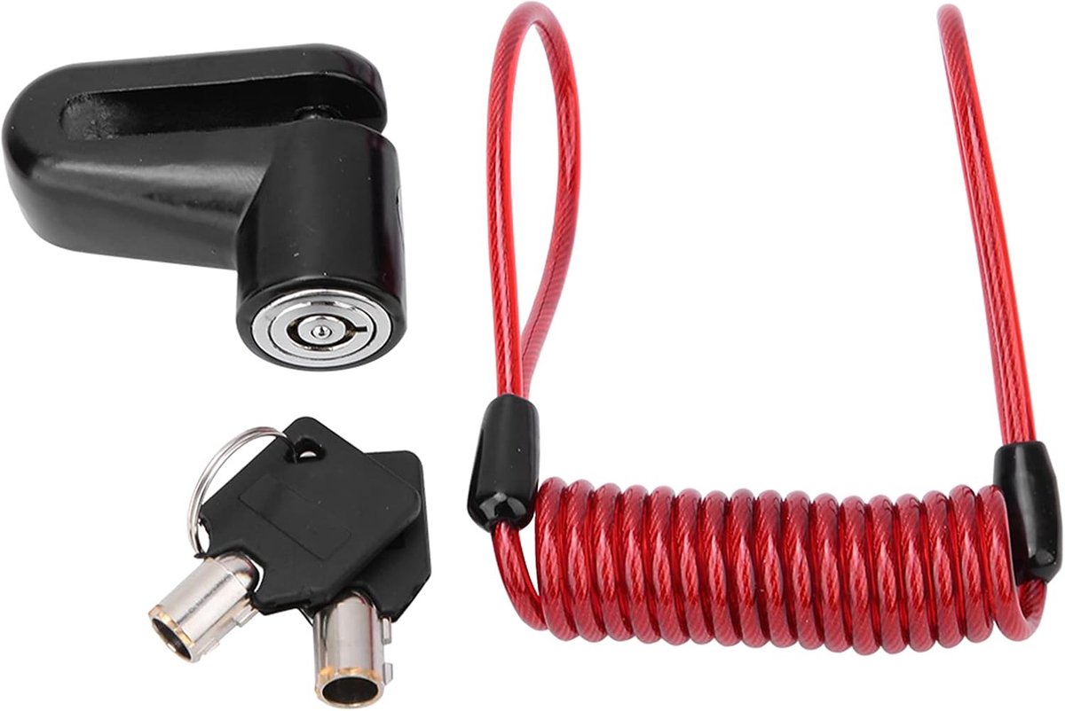SnelShoppen - Diefstal Schijfremslot met Herinneringskabel voor Elektrische Scooter Mijia M365 - Weerbestendig, Robuust, Hoogwaardige Metaal, Duurzaam