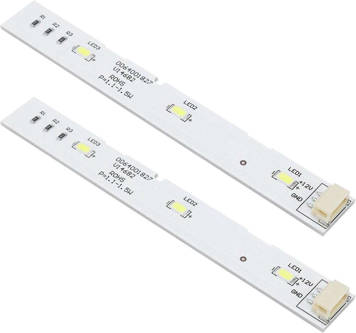 SnelShoppen - 2 Stuks Koelkast LED Strip 0064001827 Vervangingsonderdeel Voor Deurverlichting LED Lamp Geschikt Voor Haier Koelkast BCD-575WDBI