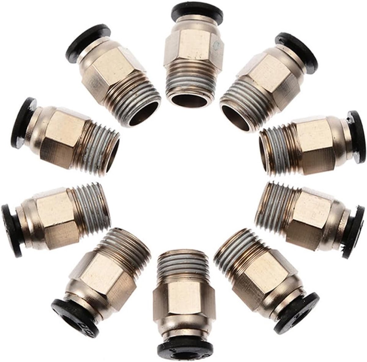 SnelShoppen - 10x PC4-01 Pneumatische Snelle Koppeling & 4x2mm Rechte Voertube voor 3D Printers - Onderdelen voor Soepele 3D Printervaring