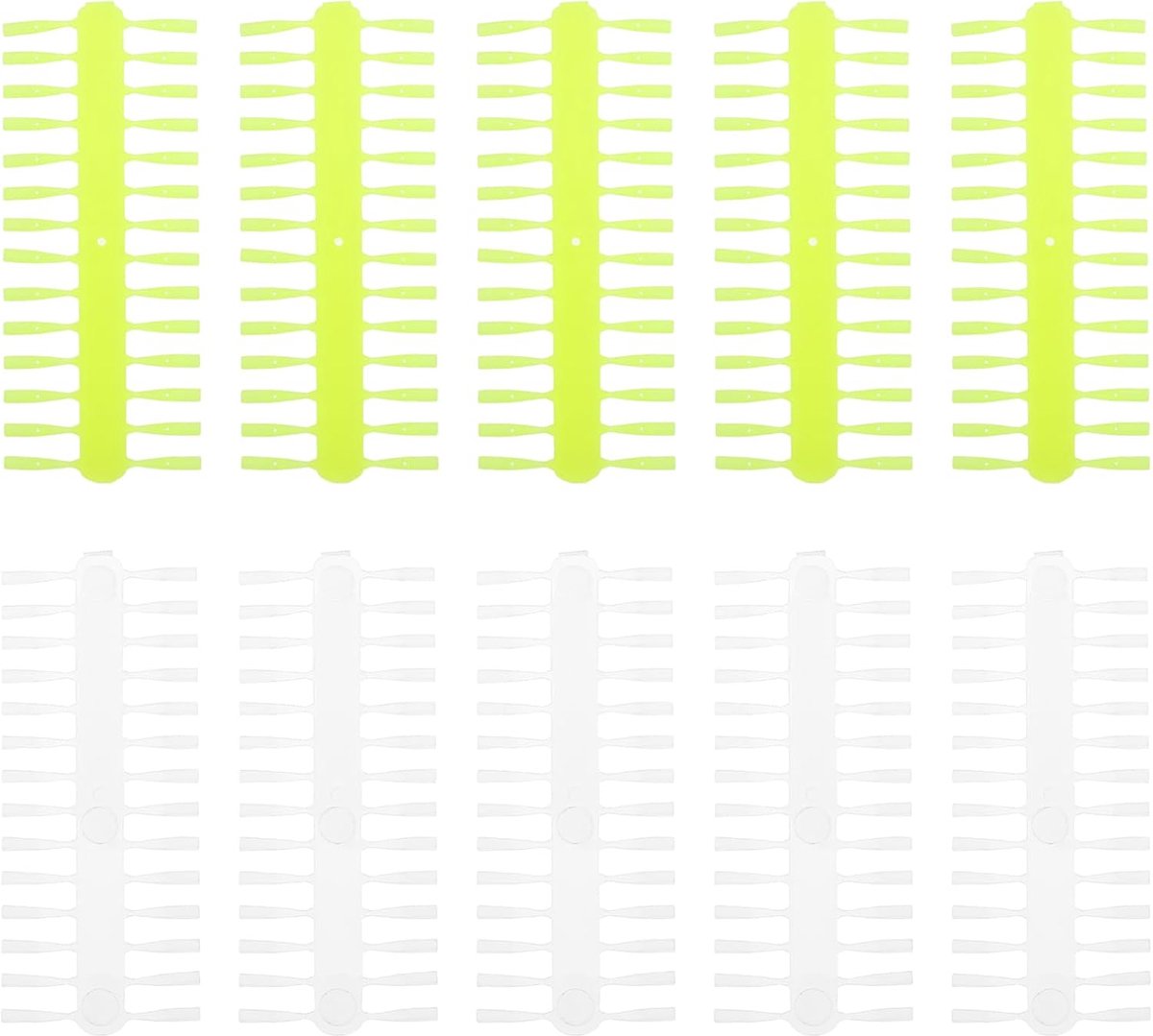 SnelShoppen - 10x Plastic Aas Stopper Sticks 5.2x2.2cm voor Karper Vissen - Duurzaam Kunststof, Heldere Gele Kleur, 280 Strips, Vast Aas Bevestigen