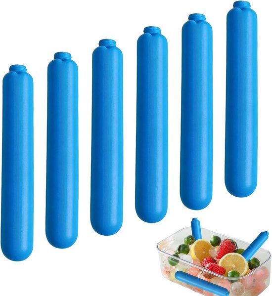 Herbruikbare IJssticks - Koelstokken Koelpakket - Dranken Koel Houden - Veilig en Slijtvast Materiaal - 6 stuks - Blauw — afbeelding 5