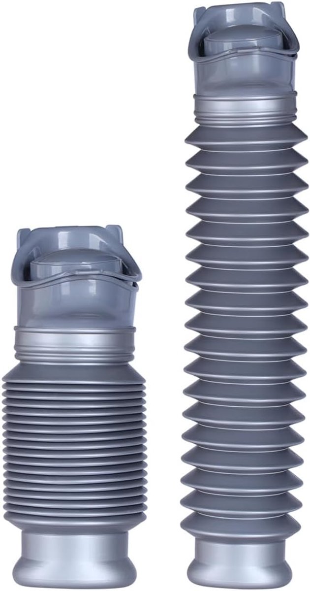 Draagbare urinoir - 2 Stuks - Kamperen - Camping Toilet - Plastic - Herbruikbaar - Plastuitje - Meeneem Toilet - Unisex - Inklapbare Urinaal - Urinoir Auto - 750ML - grijs