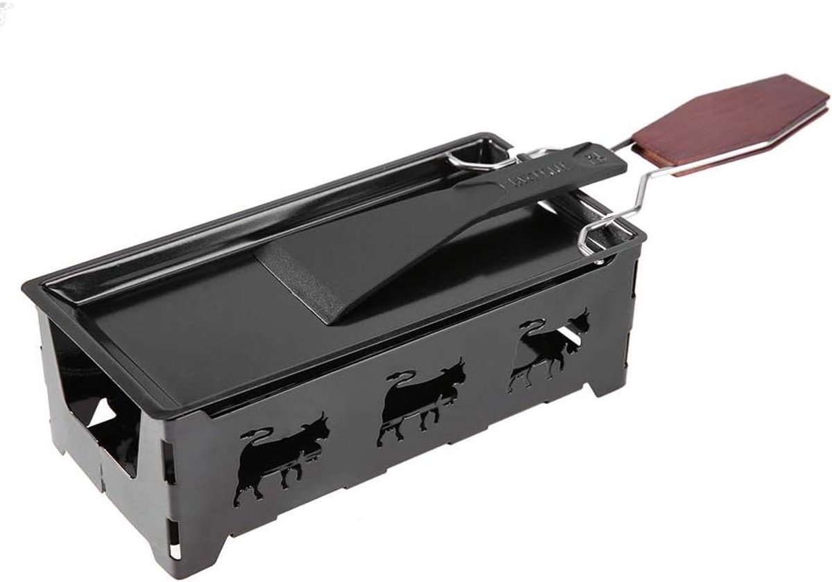 Mini Raclette Kaassmelter Grill Gezellig Eten Antiaanbaklaag Compact Formaat Zwart
