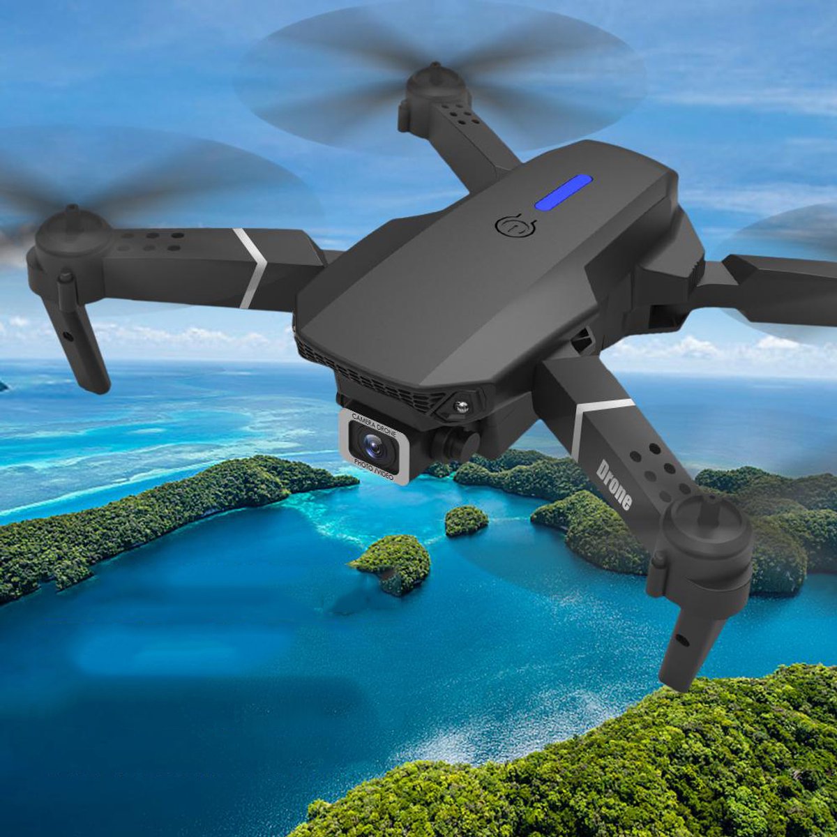 Opvouwbare 4K-Drone Met Dubbele Camera WiFi En Traject Vlucht - Hoogte Behoud Foto/Video via Gebaren 90° Verstelbare Lens Draagbare RC-Helikopter — cadeau in Gadgets - foto 2
