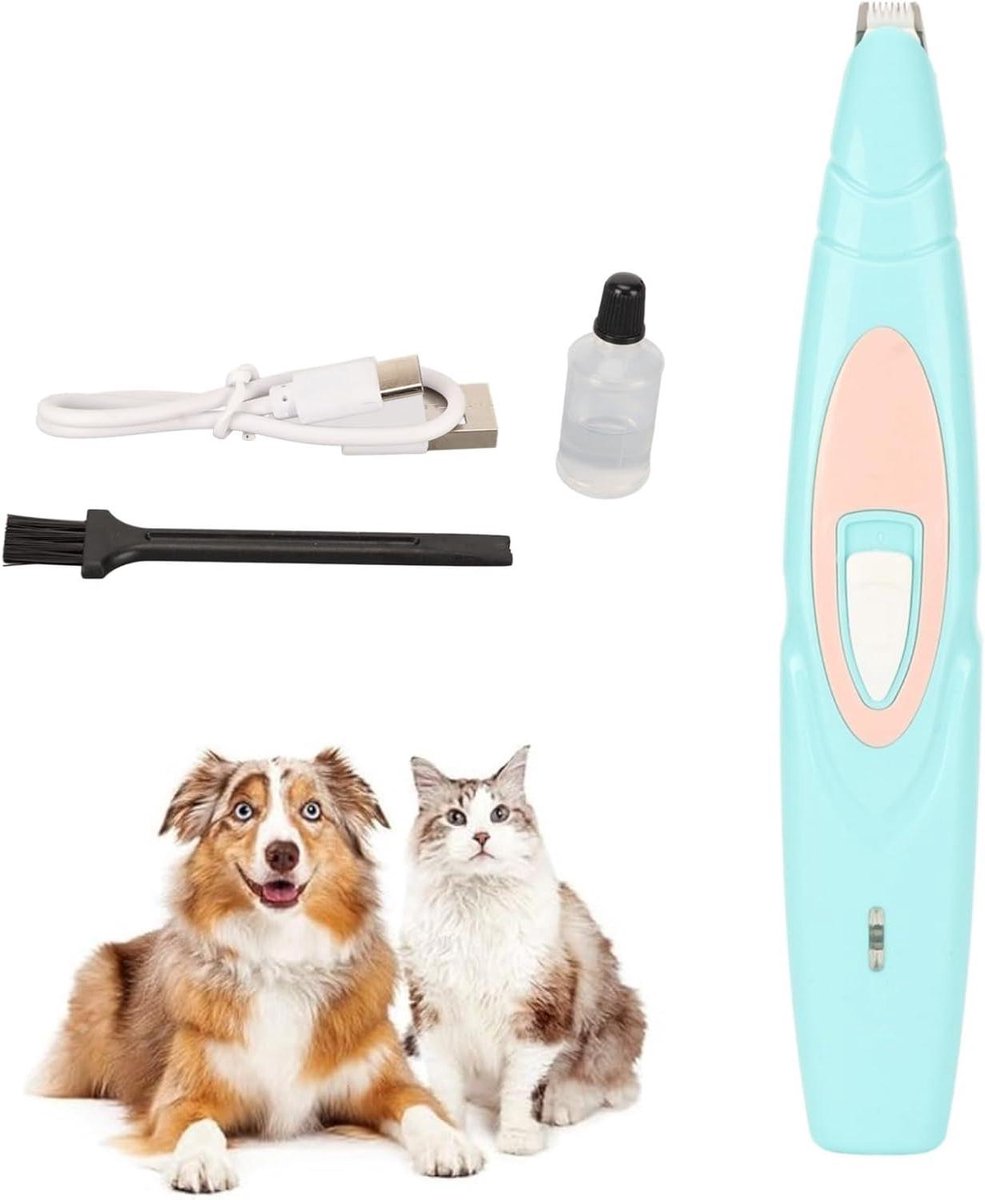 Huisdier Tondeuse - Katten Honden Trimmer - Veilige Verzorging - Stil Laag Geluid - 19 cm - Wit
