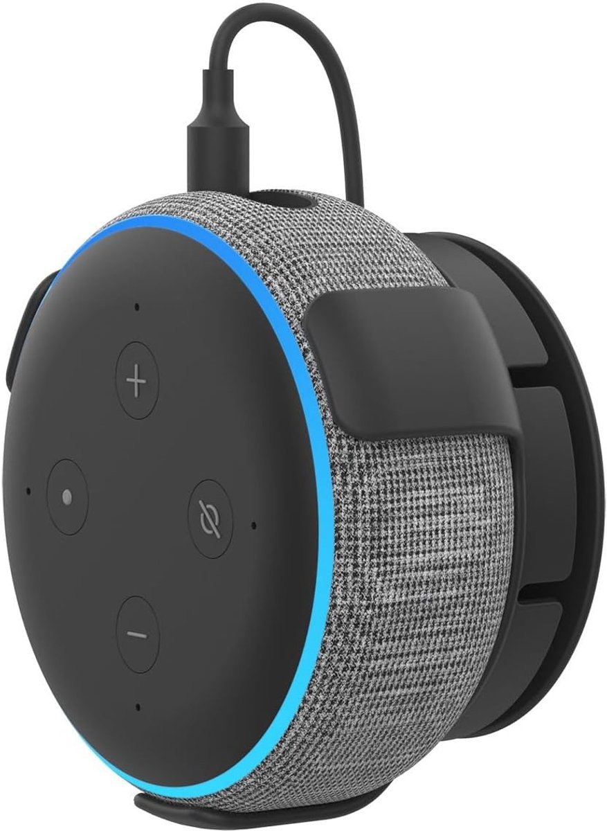 Wandbeugel, geschikt voor Echo Dot 3e generatie en Google Nest Mini/Home Mini – wandbeugel met kabelbeheer, schroefmontage.