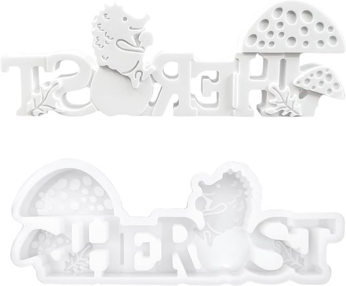 Siliconen Mallen voor Gieten met Herfstthema, Egel en Paddenstoel voor DIY Decoratie en Ambachten