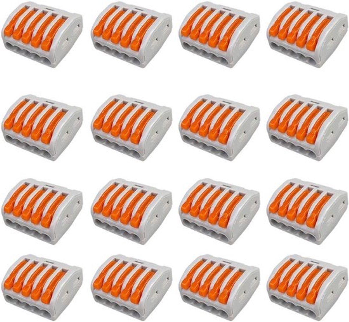 Compacte 5-poorts connector met veerklem voor kabels en bedrading - Ideaal voor leververbindingen en elektrisch gebruik